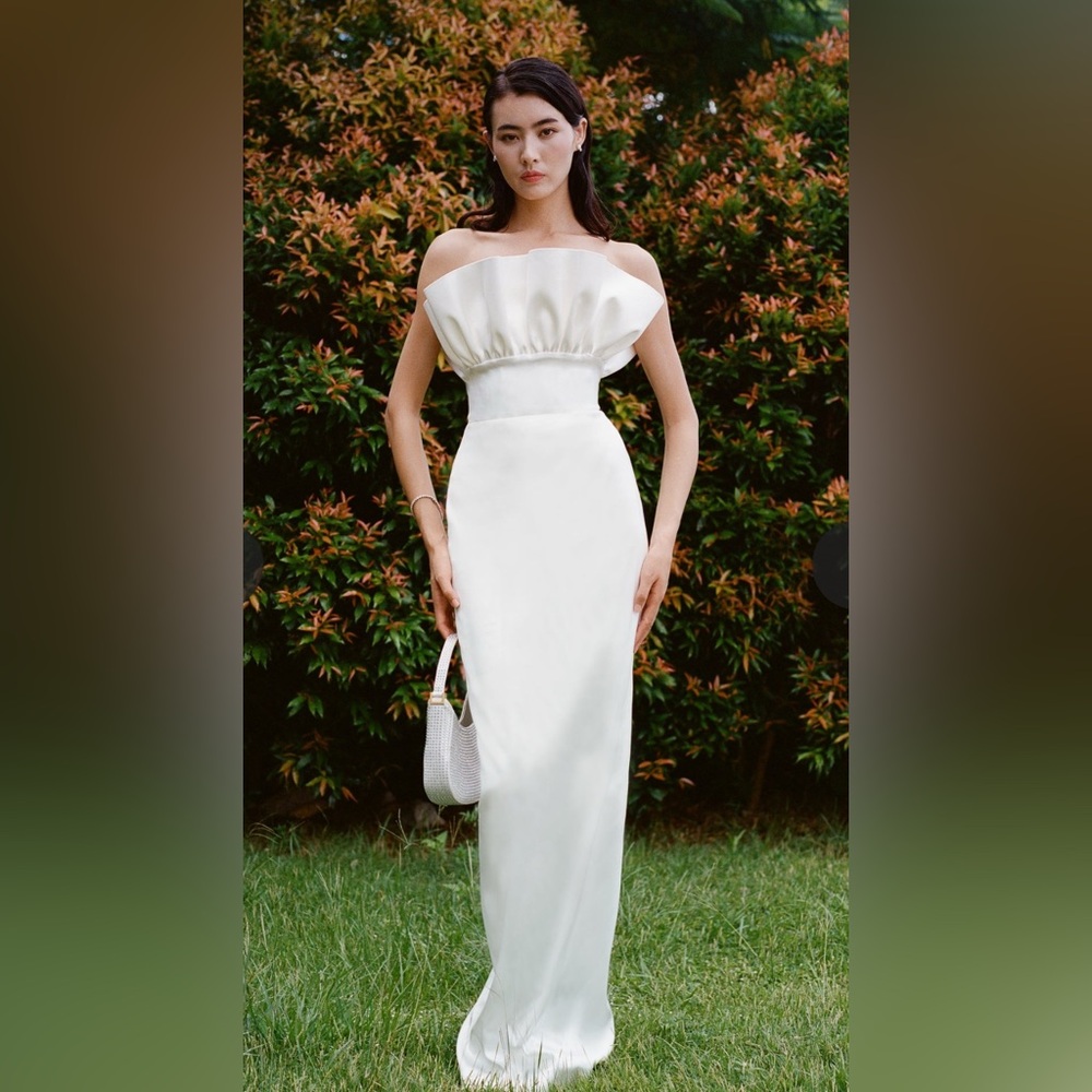 NWOT SAU LEE Noah Gown strapless Macy in ivory